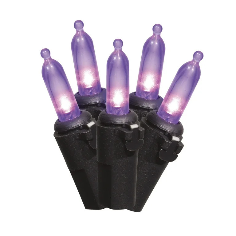 Purple Lights, 100CT, LED Minis, 19.5ft, Halloween Indoor/Outdoor, by Way To Celebrate | Walmart (US)