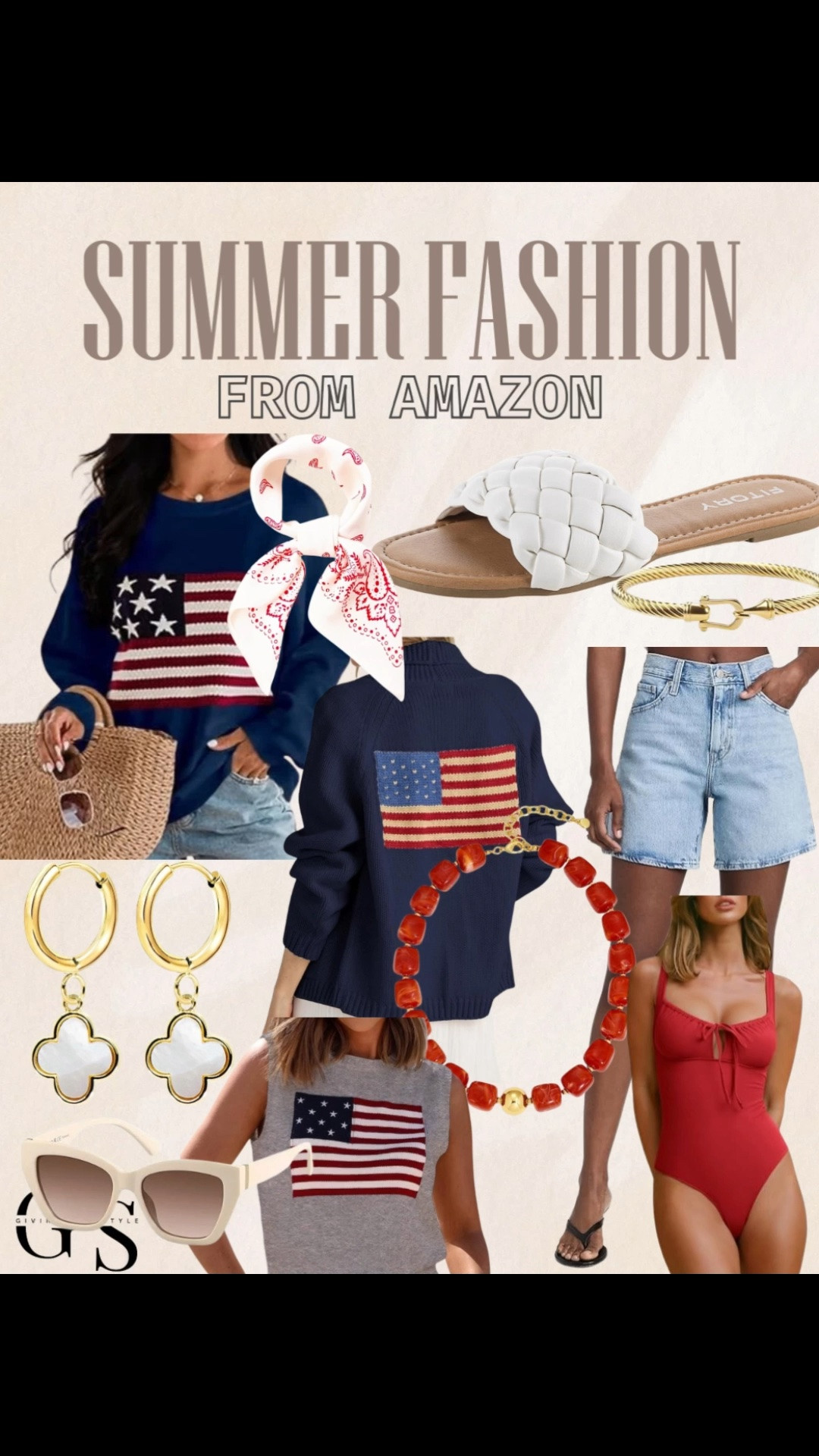 Memorial Day outfit inspo from Amazon! 
Memorial Day outfits, American flag sweatshirt, americana, looks for less, sandals, 4th of July, amazon fashion, summer fashion, summer outfits, spring outfits, denim jeans, gold jewelry, pool date, pool outfit, beach outfit, red white and blue

#LTKootd #LTKTravel #LTKSwim