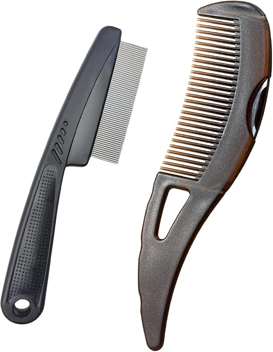 Dandruff Comb Wide Tooth, Stainless Steel Fine Tooth Lice/Psoriasis Scalp Detox Comb for Women, M... | Amazon (US)