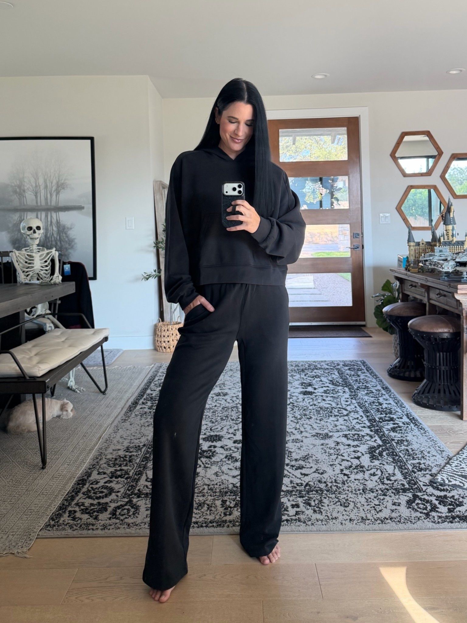 I’m all about comfy sets these days. This is giving SPANX vibes and feel without the price tag. I’m in mediums in the pants and pullover.

#LTKOver40 #LTKTall #LTKTravel