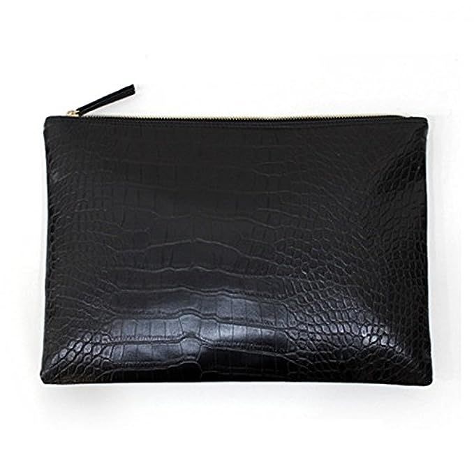 NIGEDU Women Clutches Crocodile Grain PU Leather Envelope Clutch Bag | Amazon (US)