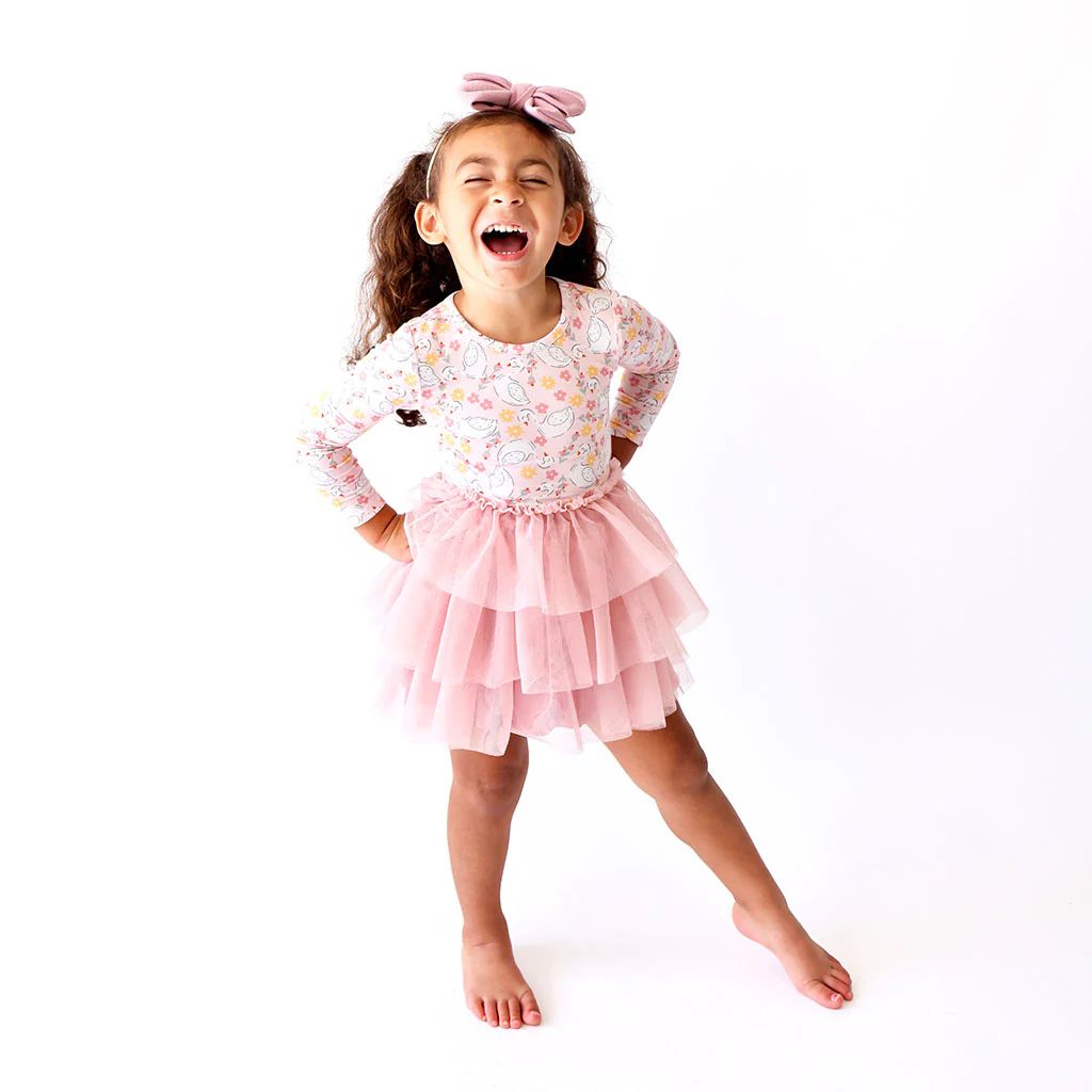 Swans Pink Girl Toddler Tulle Dress | Gelsey | Posh Peanut