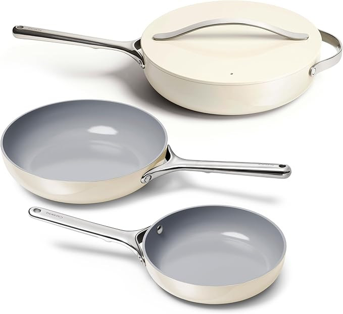 Caraway 4-Piece Fry Pan Set - Non-Stick Frying Pans (10.5” & 8”) & Non-Stick Sauté Pan - Non... | Amazon (US)