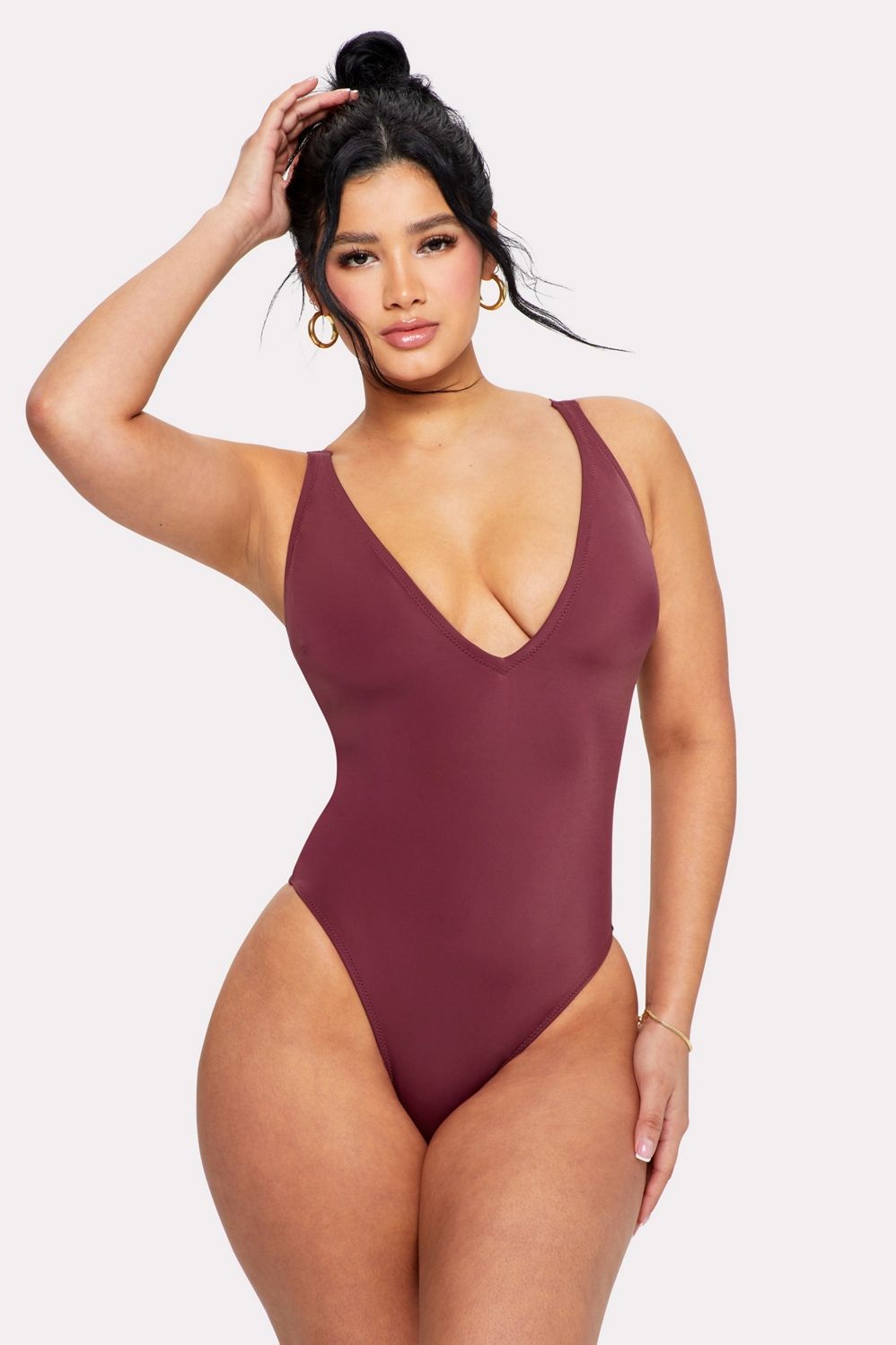 Shaping Swim Plunge One Piece | Fabletics - North America