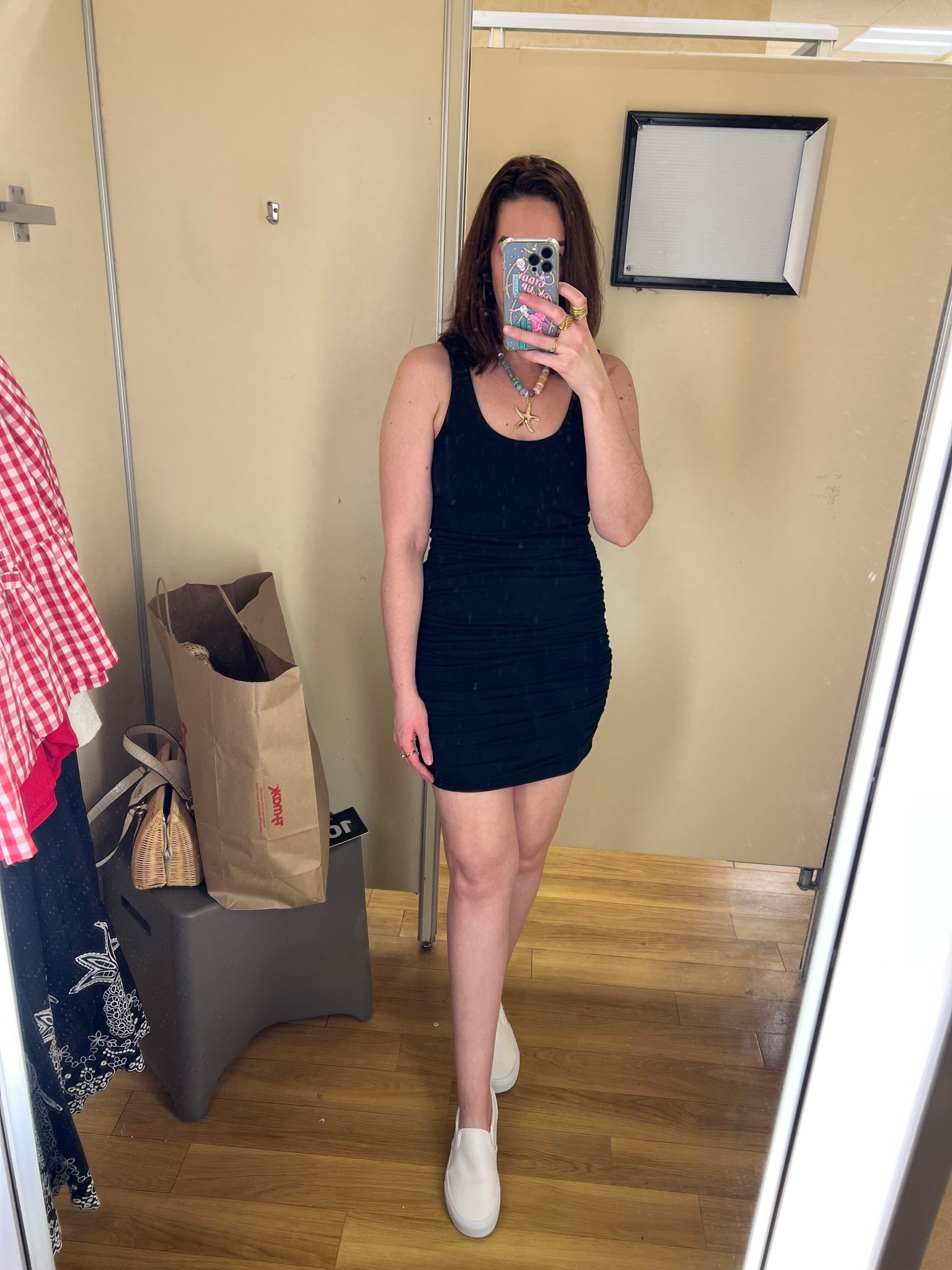 Black sleeveless ruched dress (small). White slip on sneakers (8.5). #dress #dresses #blackdress #sleevelessdress #rucheddress #sneakers #sliponsneakers #whitesneakers #summeroutfit 
Summer Outfit 

#LTKSummerEdit #LTKStyleTip #LTKFindsUnder100