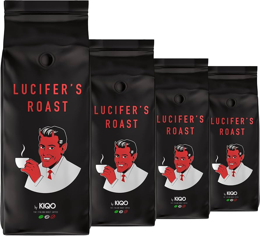 LUCIFERS ROAST 4x1kg Kaffeebohnen aus Italien - sehr starker Espresso dark roast - säurearm - f... | Amazon (DE)