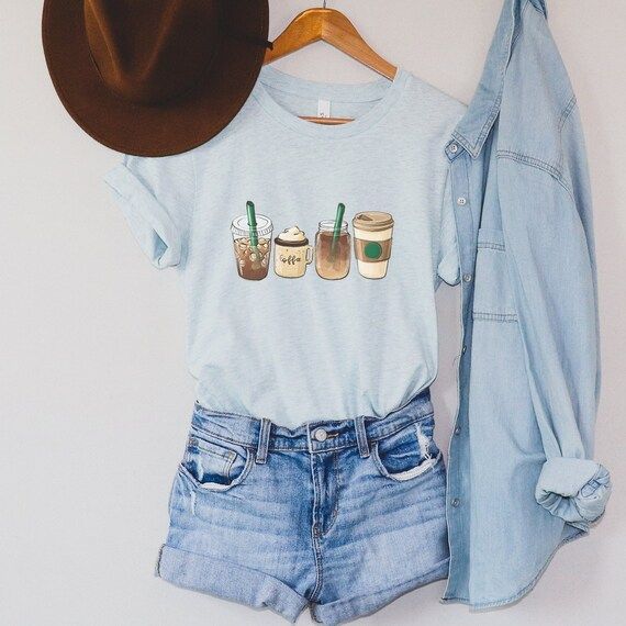 Coffee Shirt for Women, Coffee T Shirt, Iced Coffee Shirt, Gift for Coffee Lover, Coffee Lover Sh... | Etsy (US)