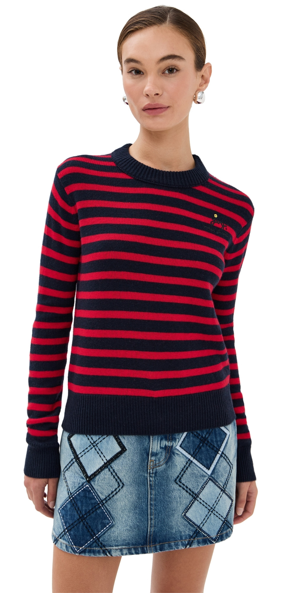 Marc Jacobs Joy Striped Crewneck Navy/Red S | Shopbop