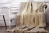 Chunky knit blanket, Wool blanket, Knit throw stylish, Chunky knit throw, Knitted throw, Knitted woo | Amazon (US)