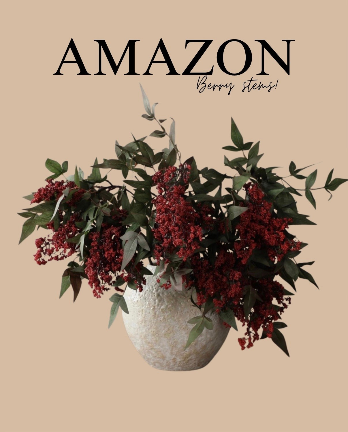 Amazon red berry stems are back in-stock! 
HURRY 😍

#LTKHome #LTKSeasonal #LTKU