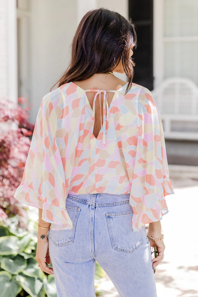 Holding On To Forever Orange Multi Floral Ruffle Sleeve Bodysuit FINAL SALE | Pink Lily