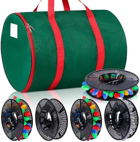 Christmas Light Storage Bag - Tear Proof 600D Oxford Fabric/Internal PVC Material with Reinforced... | Amazon (US)