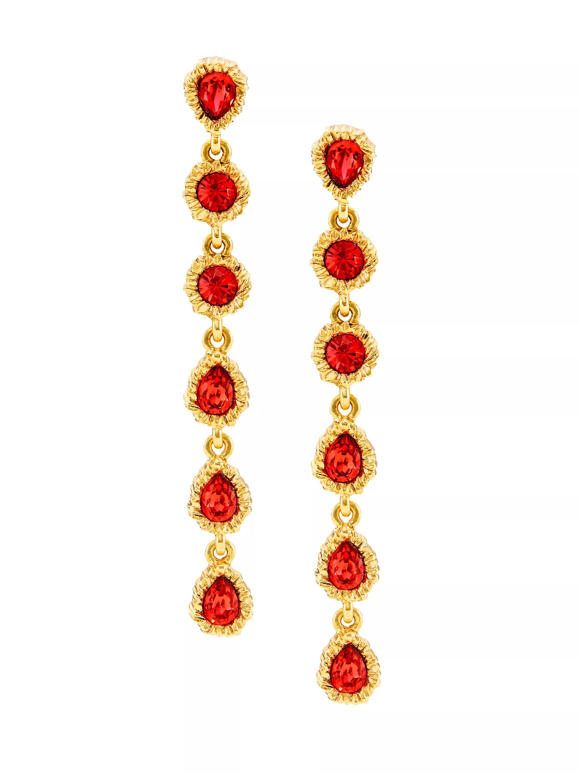 Lintzer Goldtone & Glass Crystal Drop Earrings | Saks Fifth Avenue