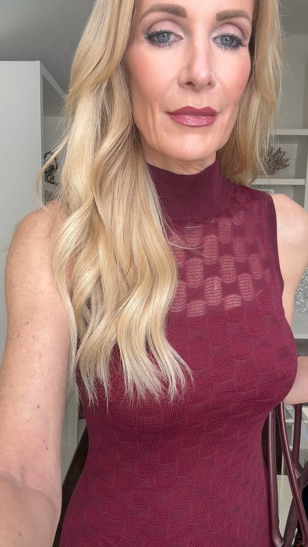 This burgundy sheer dress is such a gorgeous statement for a holiday or New Year’s Eve look. I love that it comes with a slip underneath, so it feels elegant and wearable, while the sheer fabric adds just the right amount of drama. To elevate it even more, I’d layer on a burgundy faux fur jacket for a chic monochromatic moment—draped over the shoulders for that effortless, polished vibe. I'm wearing an XS in the dress and the jacket and they both fit tts. 

 #LTKHoliday #LTKPetite #LTKFindsUnder100