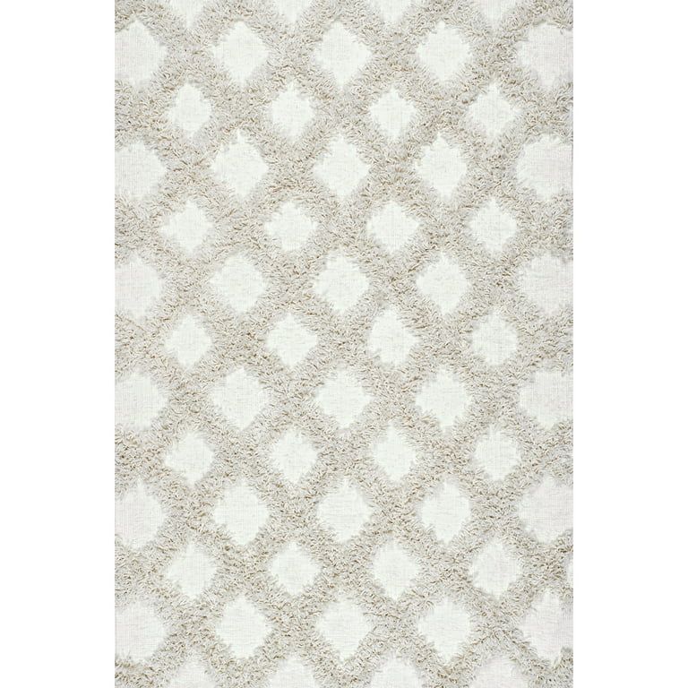 nuLOOM Francene Diamond Trellis Shag Area Rug, 5' x 8', Ivory | Walmart (US)