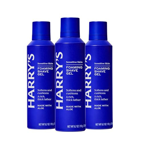 Harry's Foaming Shave Gel for Men with Aloe - (3 Pack) 6.7oz - Soothes and Cushions Skin for Shaving - Safe For Sensitive Skin | Amazon (US)