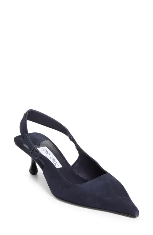 Jimmy Choo Amel Pointed Toe Slingback Pump in Marine at Nordstrom, Size 11Us | Nordstrom