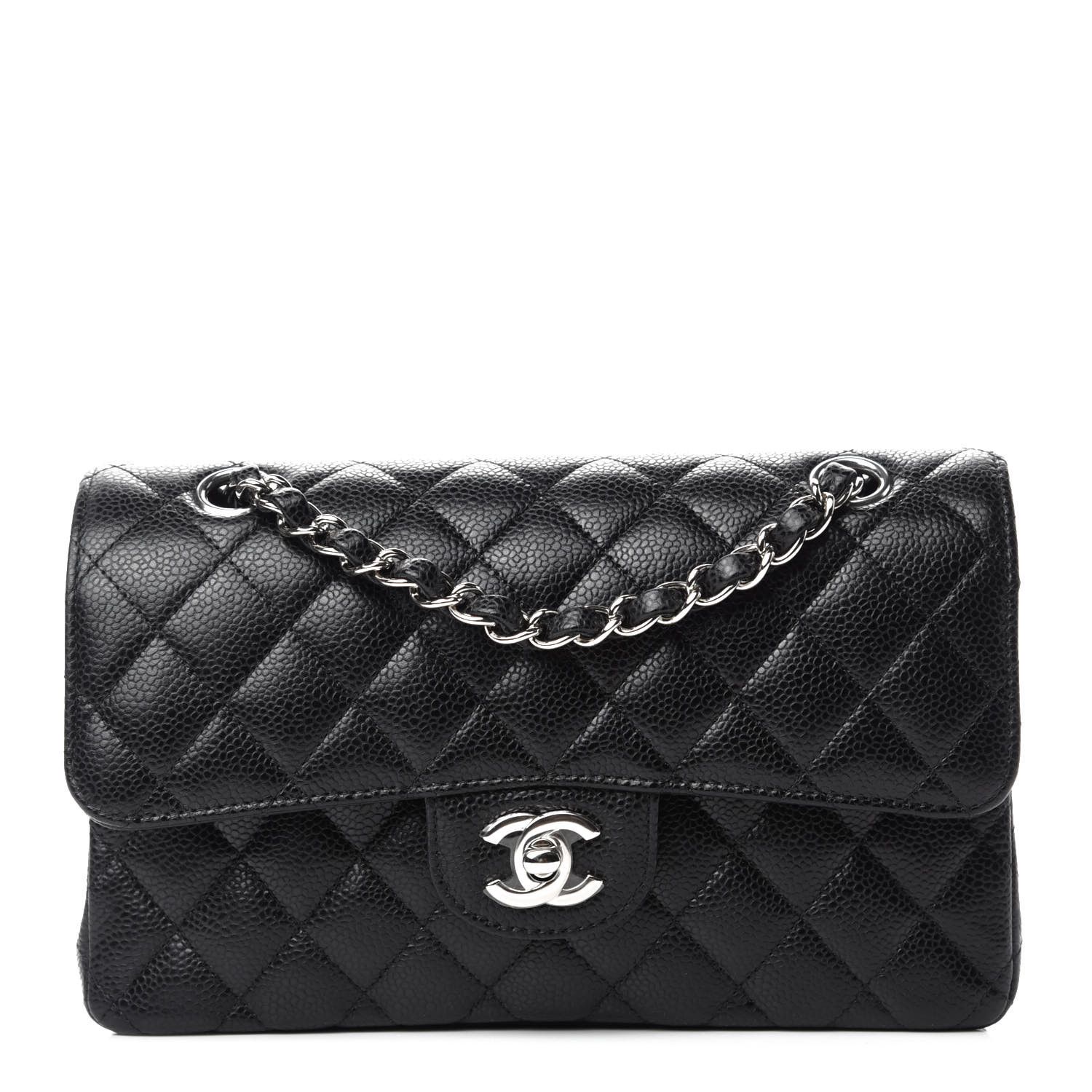 Caviar Quilted Small Double Flap Black | Fashionphile