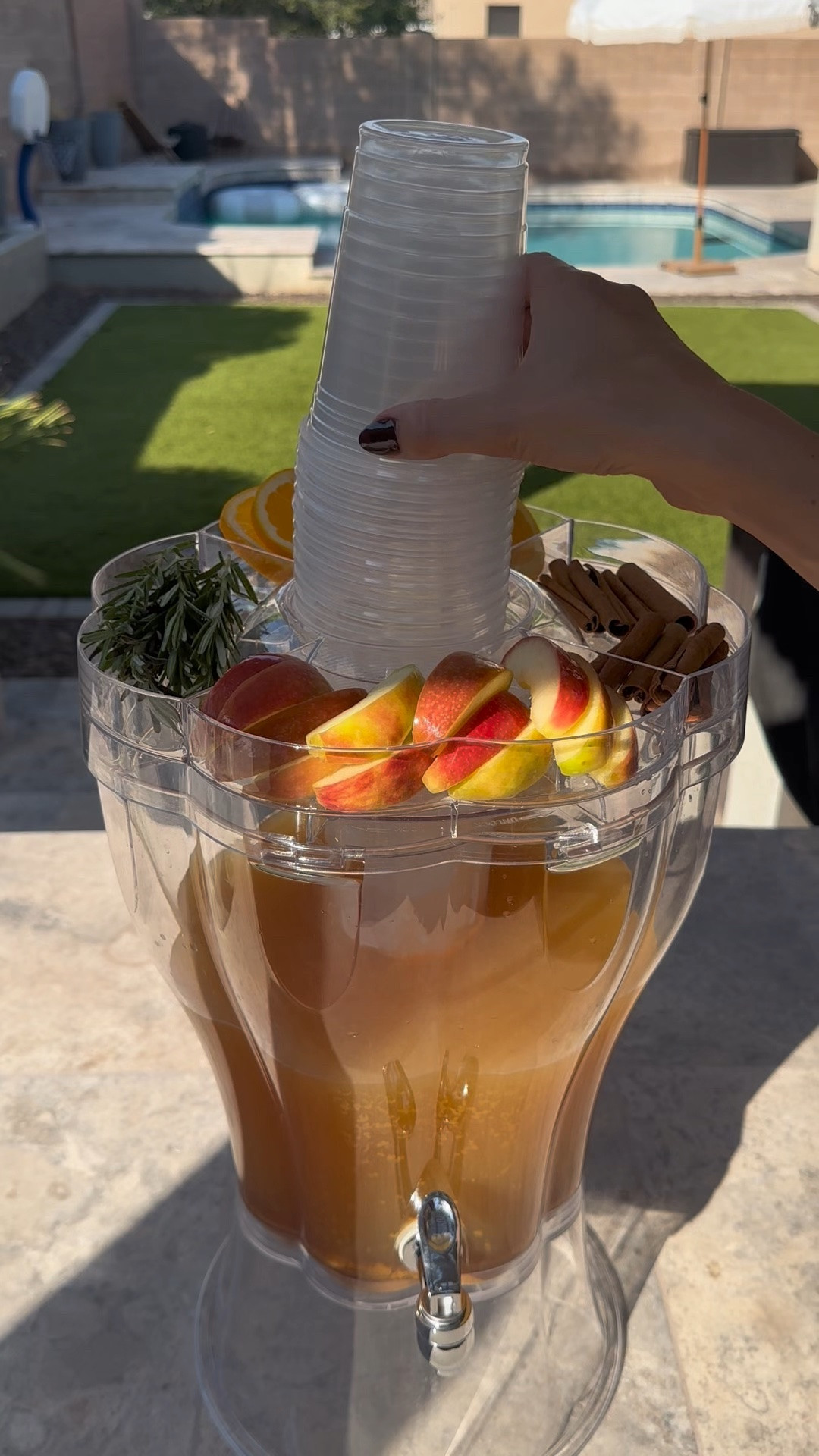 Apple cider bar 
Fall hosting drink station 
Drink dispenser

#LTKvlog #LTKSeasonal #LTKHome