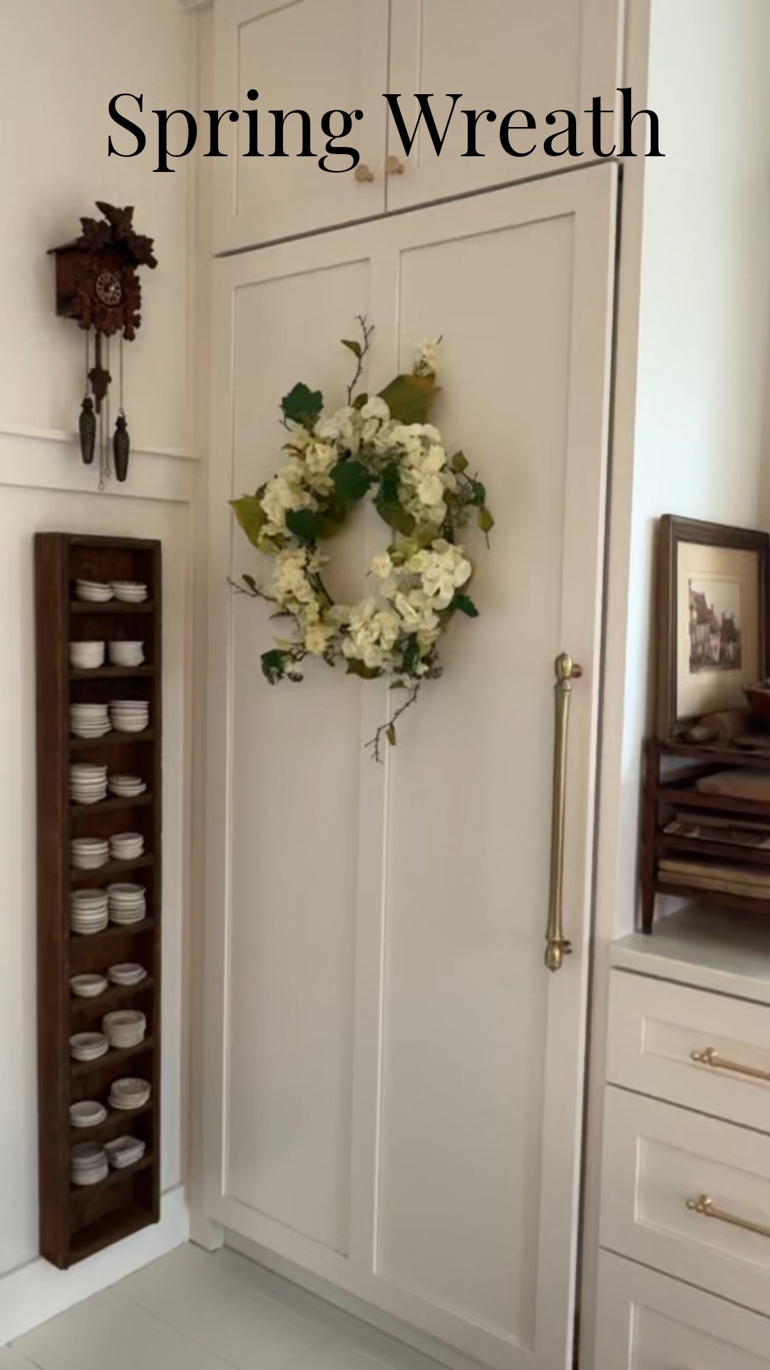 I just replaced my Winter wreaths on my fridge and freezer with this Spring floral wreath with soft white hydrangeas. It is minimal but adds just the right touch! 

#LTKSeasonal #LTKHome #LTKstorytime