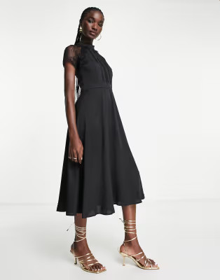 Liquorish a line lace detail midi dress | ASOS (Global)