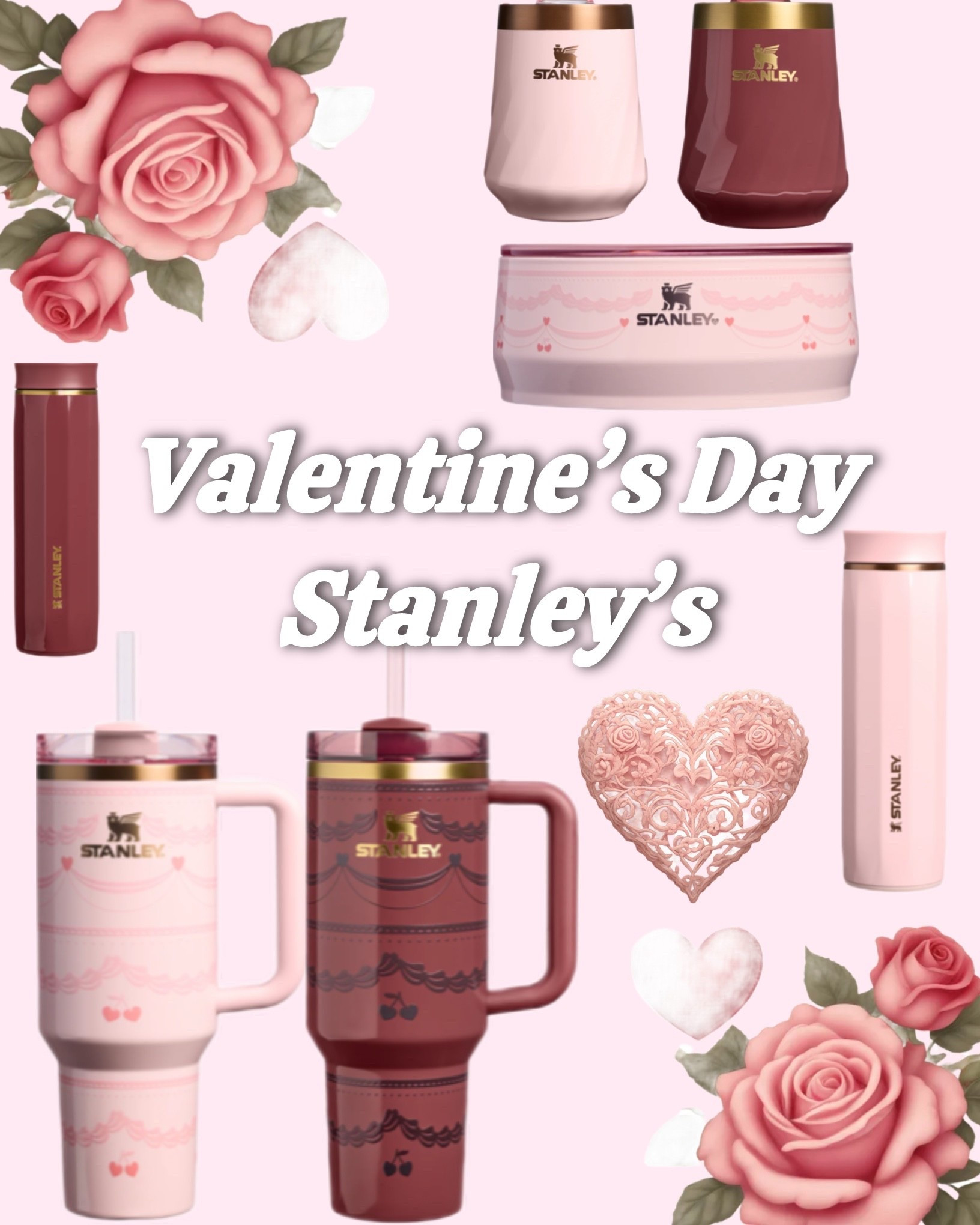 New Valentine’s Day Stanley’s are now available!😍🏹💕 Comment SHOP to receive the link to these to your DMs✨ #stanley #stanleycup #valentinesday #stanleys #pink 