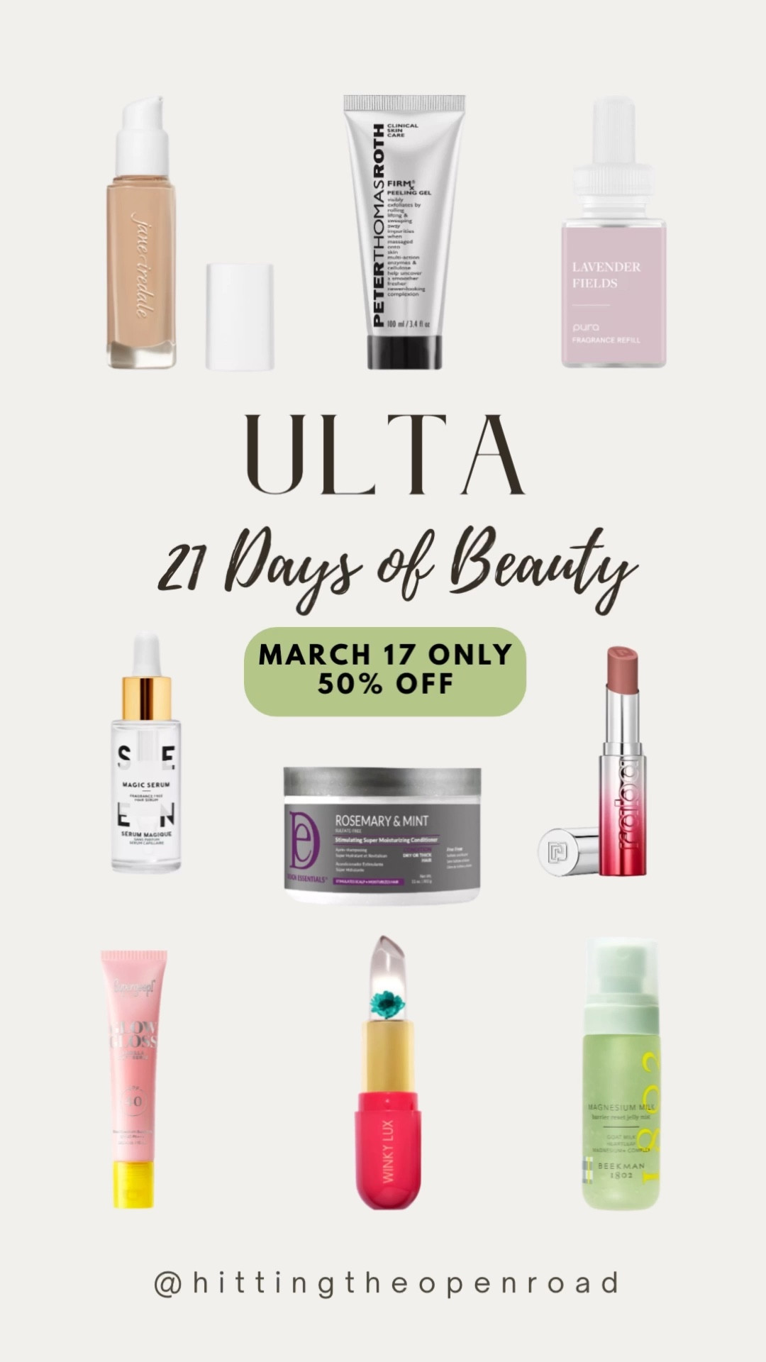 50% off today only at @ULTA Beauty for the 21 Days of Beauty Sale! 
#ultasale #beautysale 

#LTKselfcare #LTKSaleAlert #LTKBeauty