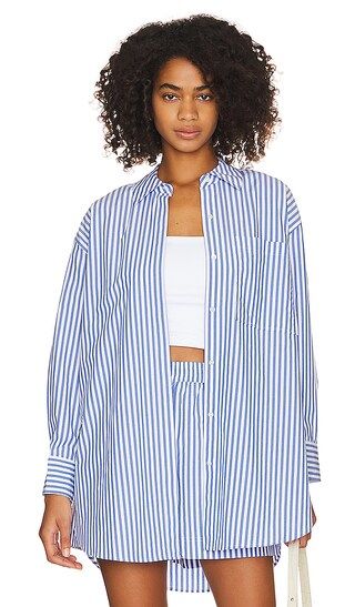 Joey Button Up Shirt in Rivera Stripe | Revolve Clothing (Global)