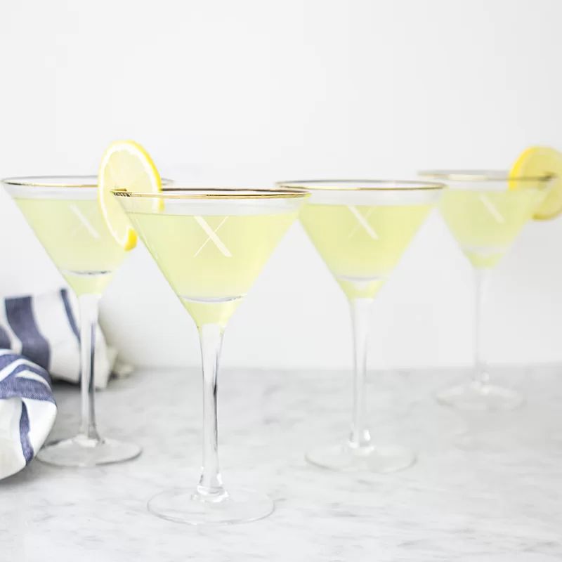 Cathys Concepts Personalized Gold Rim 10 oz. Martini Glass | Wayfair North America