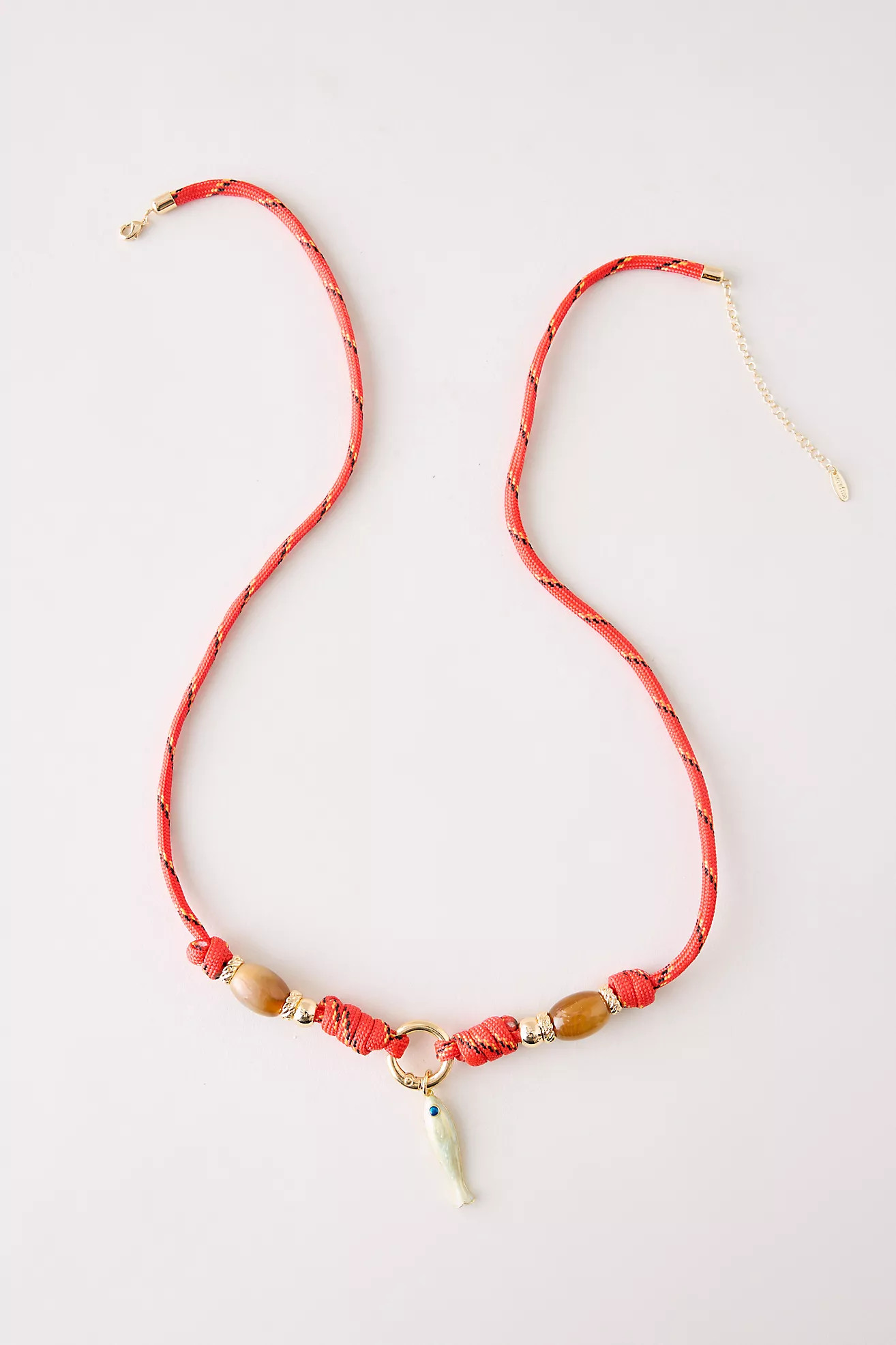 Beaded Rope Fish Pendant Necklace | Anthropologie (UK)