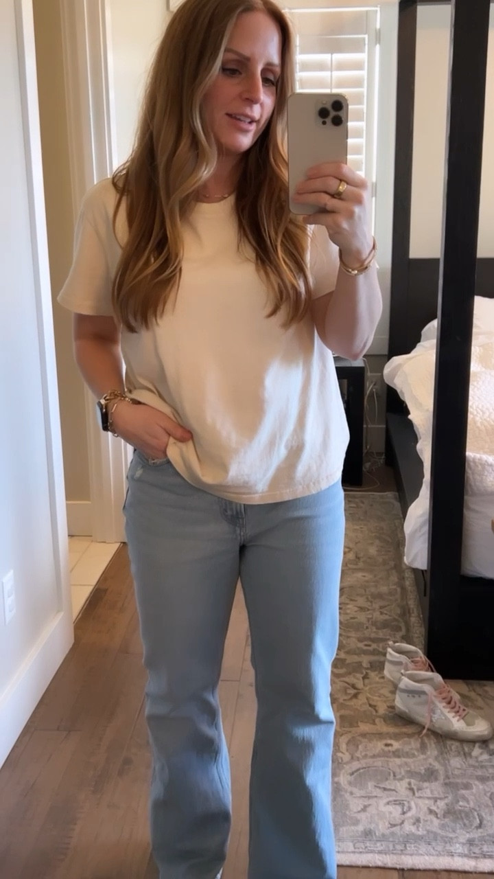 Such a nice everyday t-shirt look! It holds its color well. Nuuds also has it in a crop T-shirt! Message me at @sarahelizabethray if you have any questions about sizing! I would love to help you in any way I can!! Definitely worth the money!! Love all my nuud pieces and hope to see you in Nashville at the popup August 26!! 

#LTKSeasonal #LTKFind #LTKstyletip