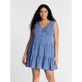 Kacey Lee Vestido sin Mangas con Volantes y Escote en V para Mujer, Tallas XS-XXL | Walmart (US)