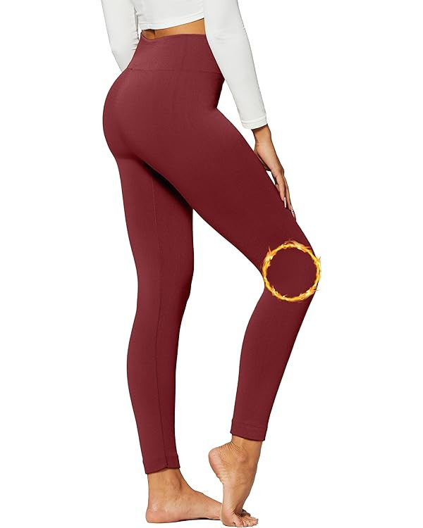 Premium Fleece Lined Leggings Women High Waisted Winter Warm Leggings - 20+ Colors, Regular & Plu... | Amazon (US)