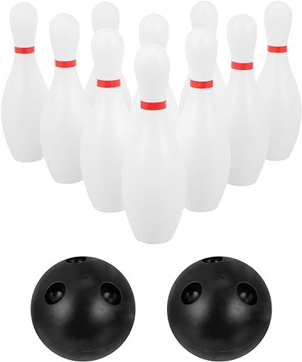 Toddmomy Kids Bowling Balls Toy Small Plastic Bowling Set Includes 10 Classical White Pins and 2 ... | Amazon (US)