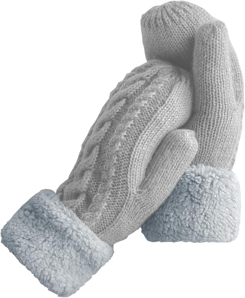 Whiteleopard Women's Winter Gloves Warm Lining - Cozy Wool Knit Thick Gloves Mittens | Amazon (US)
