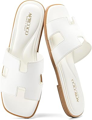 Women's Flat Sandals Dressy Classic H-Band Flats Sandals Summer Beach Vacations Slide Sandals | Amazon (US)