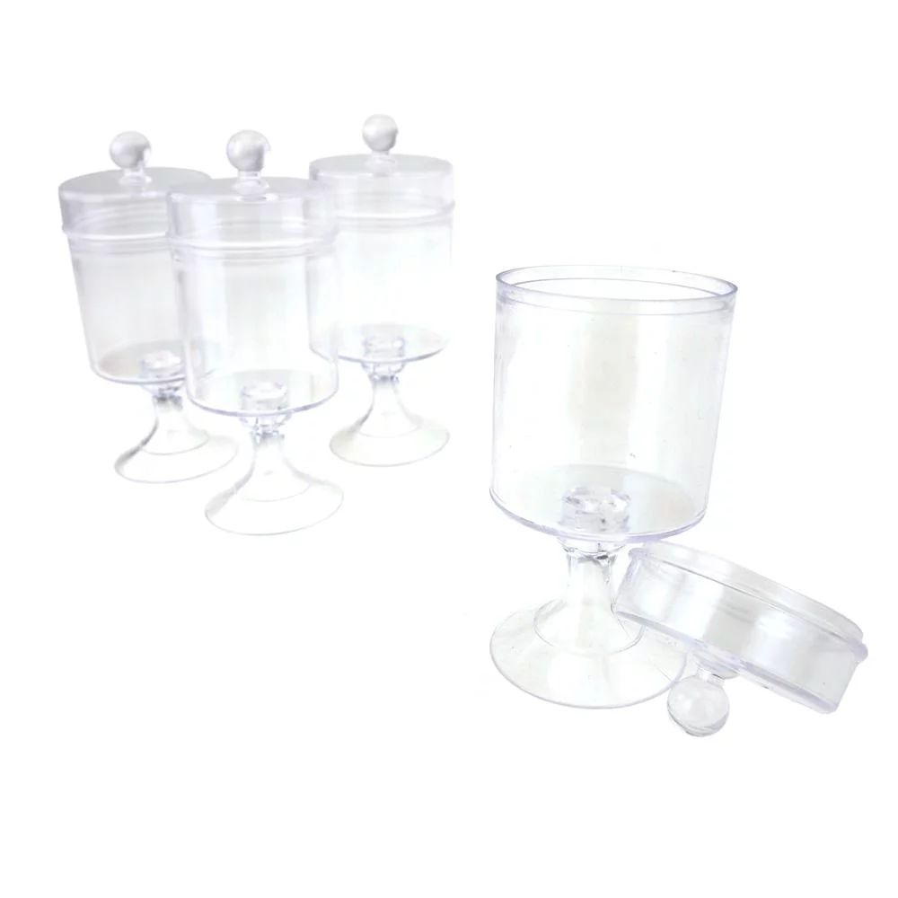 Clear Plastic Candy Jar Party Favor Container, 4-1/2-Inch x 1-3/4-Inch, 12-Count | Walmart (US)