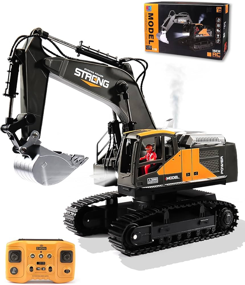 ANTSIR Remote Control Excavator Construction Toys for Boys, 16 Channel RC Engineering Vehicle wit... | Amazon (US)