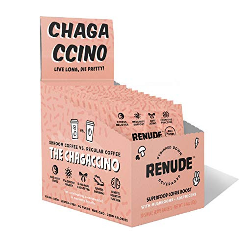 Chagaccino by Renude, Mushroom & Adaptogen Coffee Boost Powder with Wild Foraged Chaga, Cacao, Ceylo | Amazon (US)