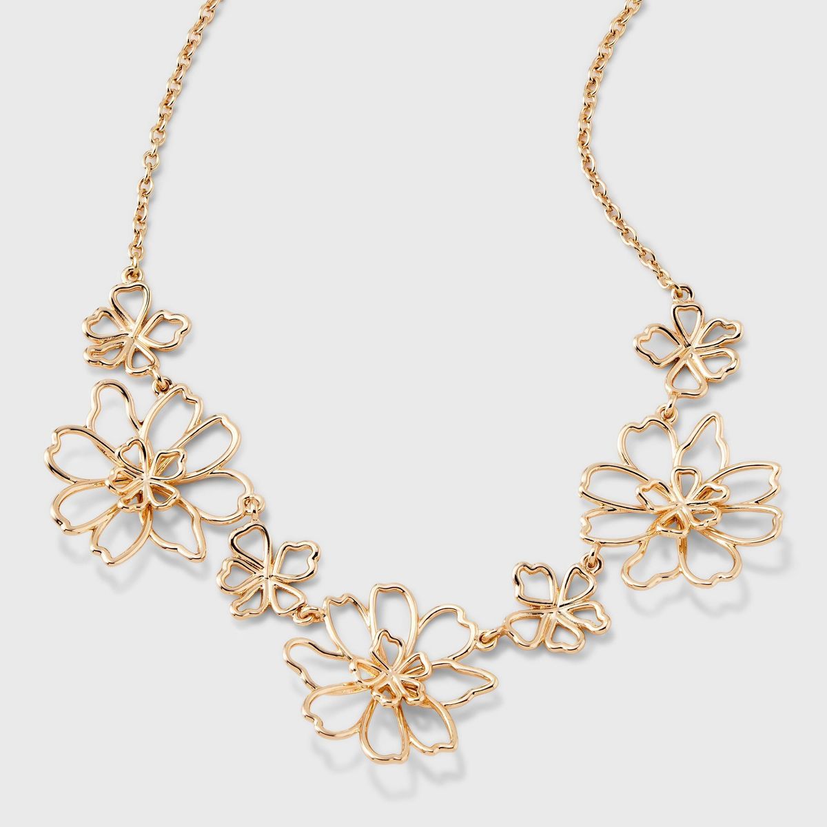 Gold Flowers Statement Necklace - A New Day™ Gold | Target