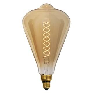 Feit Electric 60-Watt Equivalent ST52 Dimmable Spiral Filament Oversized Amber Glass E26 Vintage ... | The Home Depot