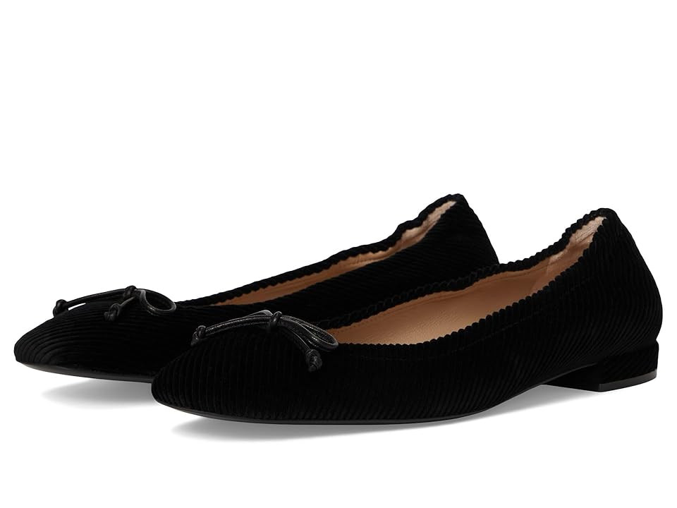 Stuart Weitzman Bria Ballet Flat Women's Flat Shoes Black : 8.5 M, Cotton/Leather | Zappos