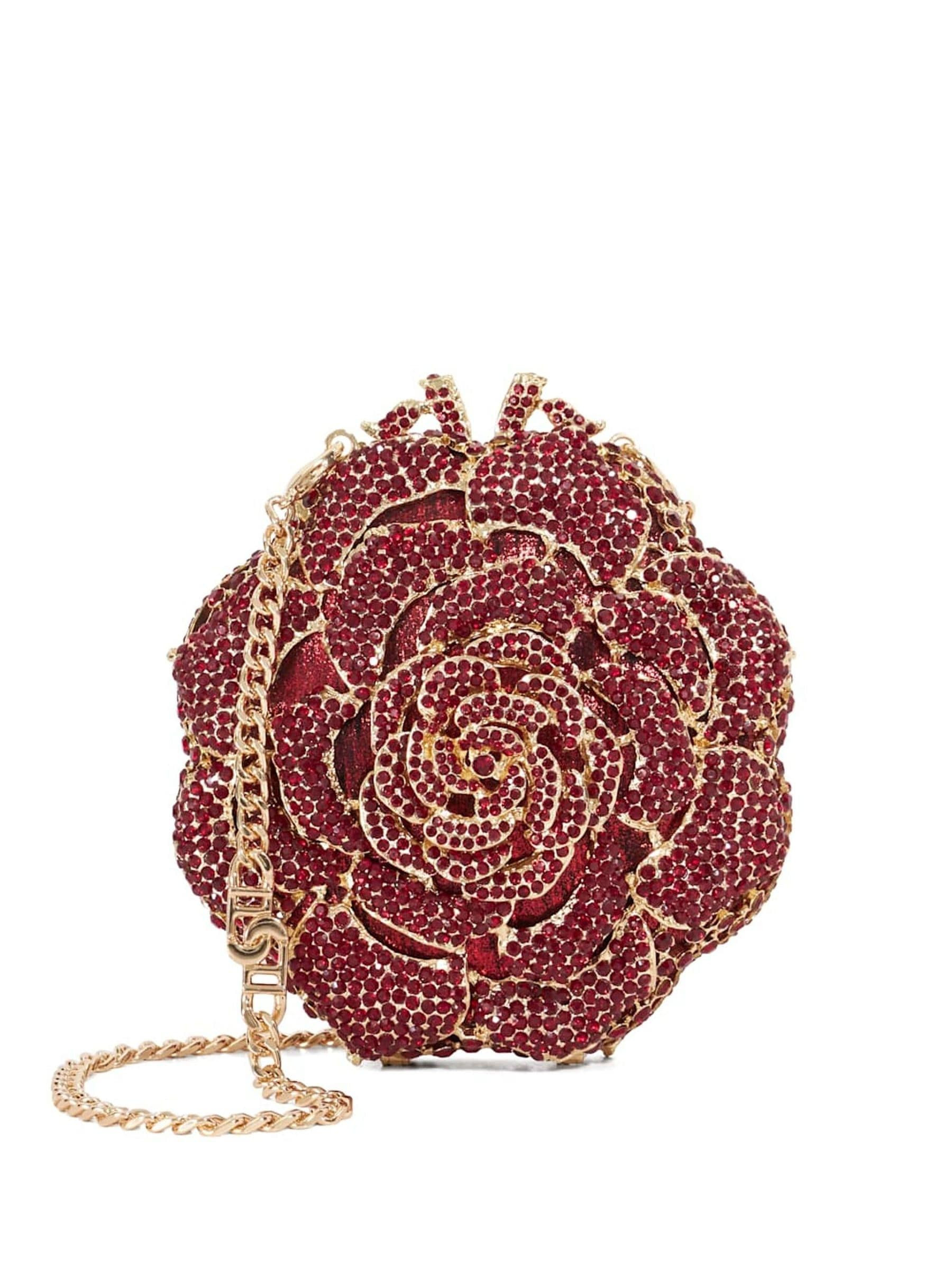 Dune London Dune London Red Bling Hard Embellished Flower Clutch Bag | Next US