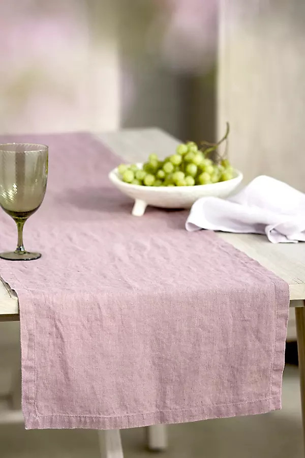 Lithuanian Linen Table Runner in Pink at Terrain | Terrain