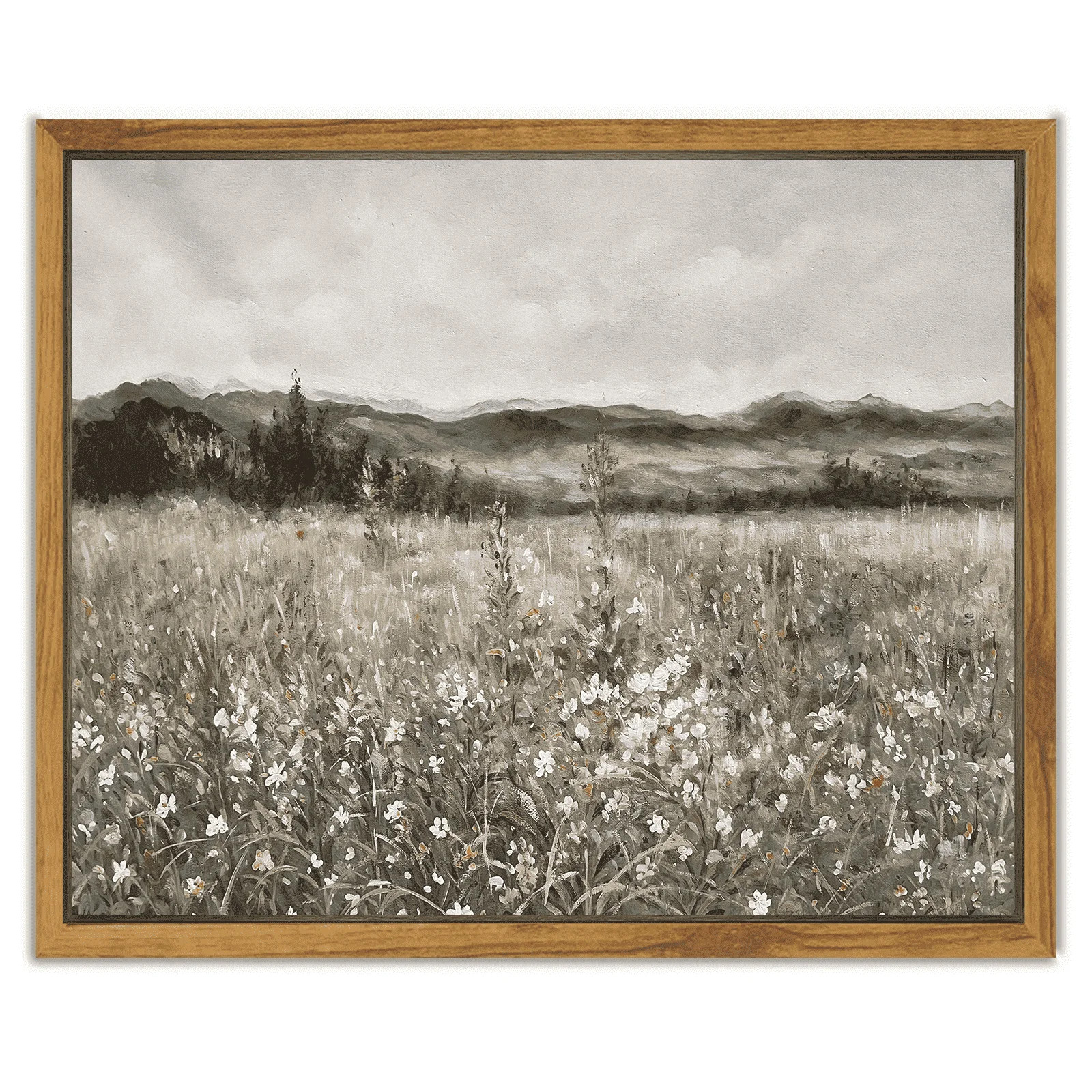Drsoum Framed Vintage Canvas Wall Art Home Decor, Meadow with Flowers Painting for Living Room Ki... | Walmart (US)