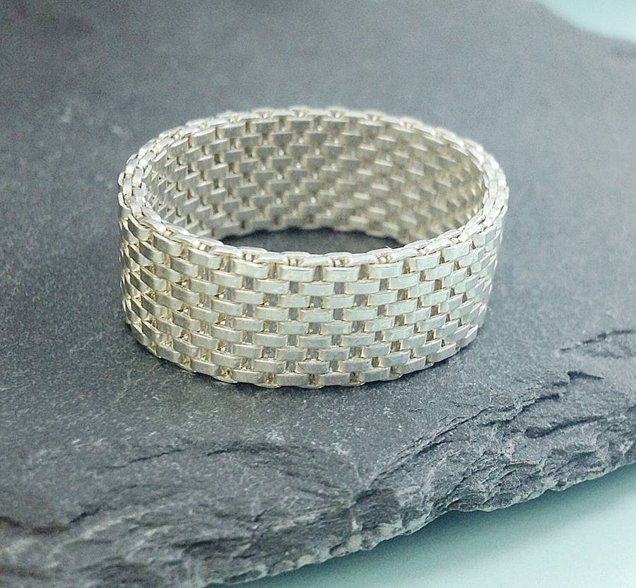 Sterling Silver Mesh Ring | Notonthehighstreet.com UK