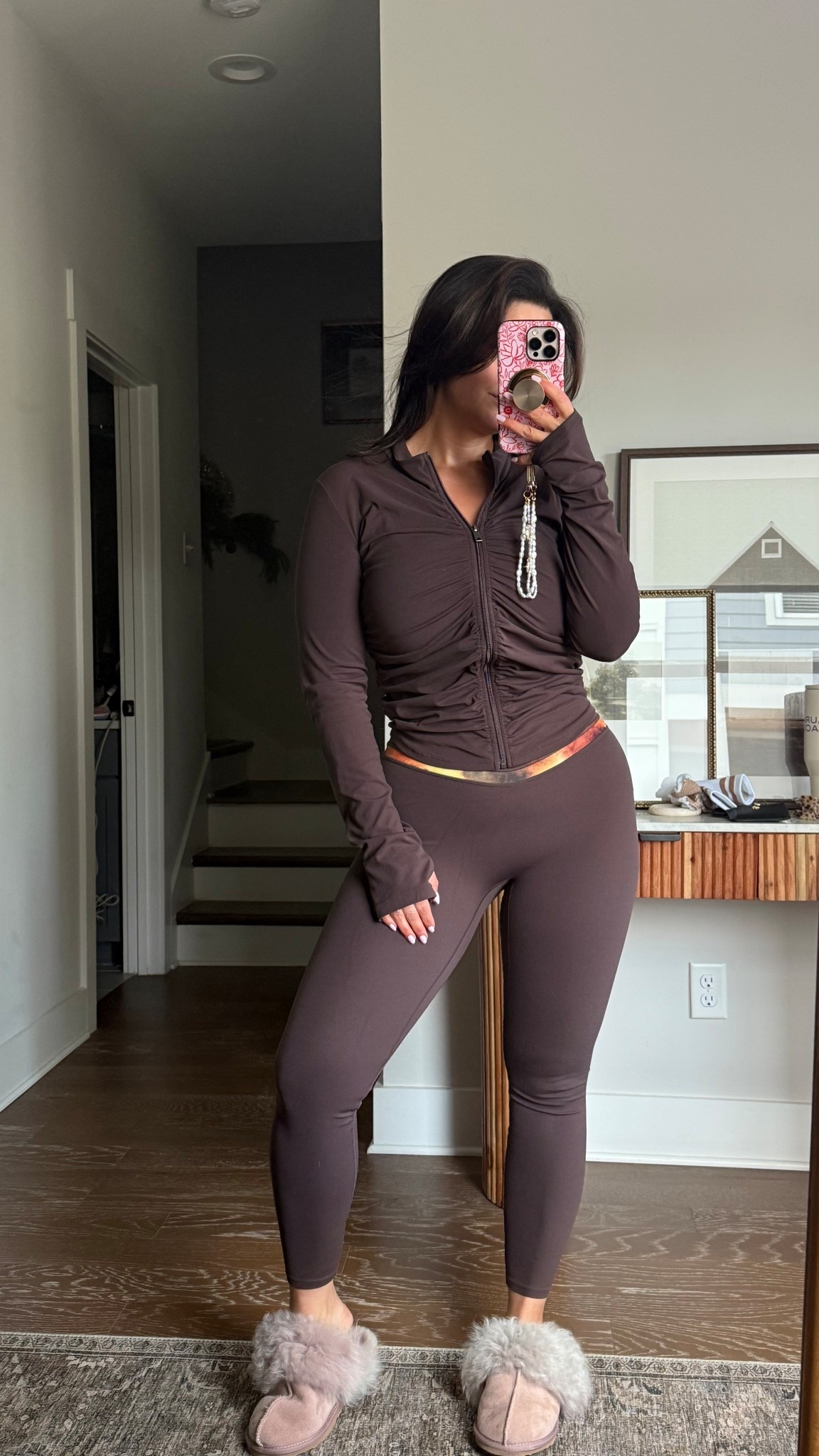 Code BALANCEDB -!Fav set!! This jacket is so flattering!! Size large bra and medium leggings (size down) size XL jacket!! 

Vitality brown espresso tortoise workout set 

#LTKootd #LTKfitnessgoals #LTKActive