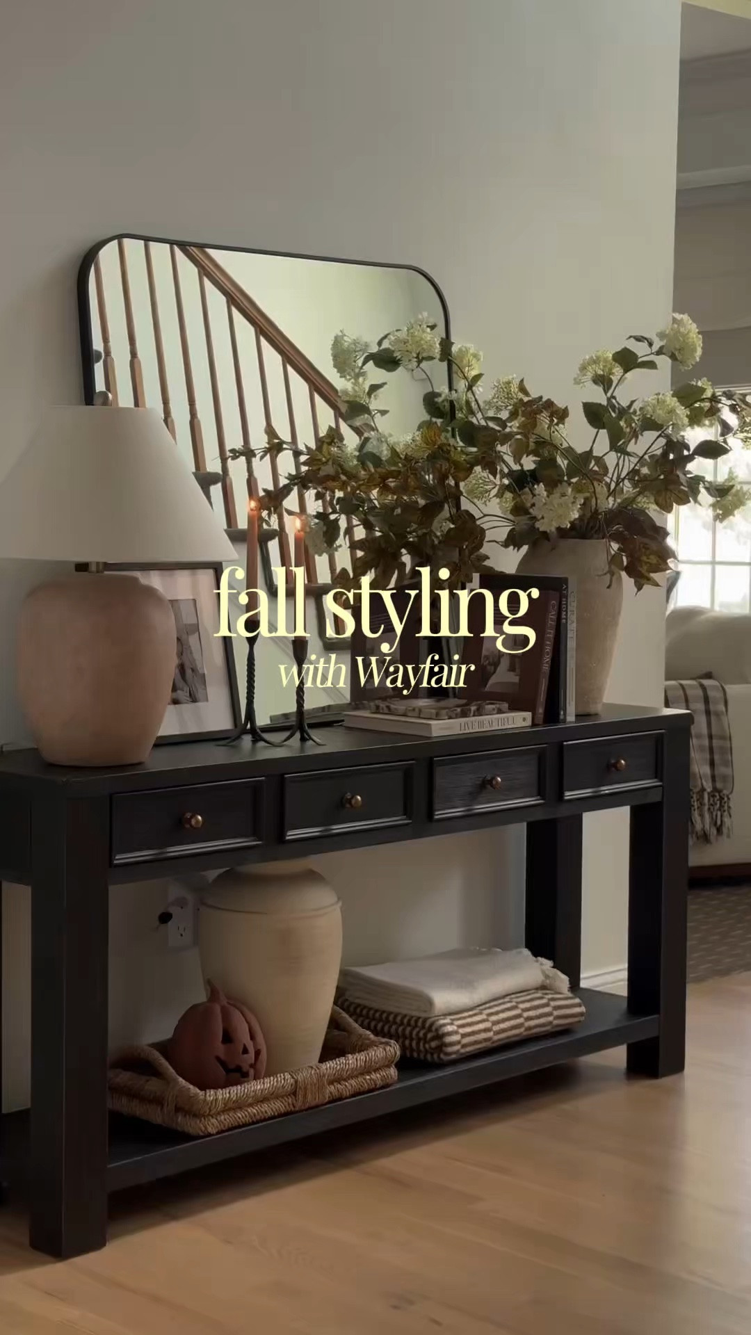 #ad A few simple fall touches to make home feel a little cozier. Loving how these @Wayfair finds bring in just the right amount of warmth and foundation for the season. 🤎 #wayfair #wayfairpartner