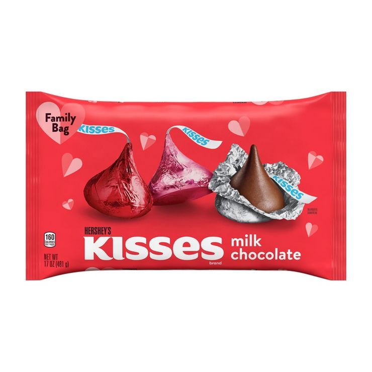 Hershey's Valentine's Kisses Milk Chocolate - 17oz | Target