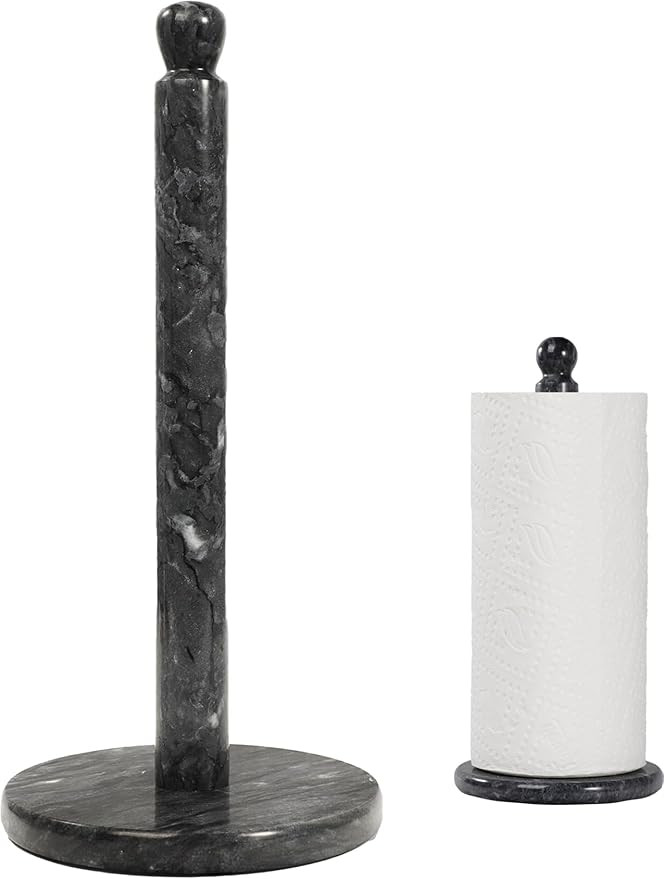 Handmade Marble Paper Towel Holder - 12" Upright Paper Roll Dispenser with Heavy Non-Slip Base fo... | Amazon (US)
